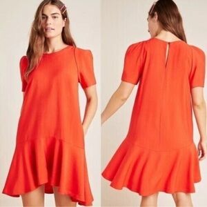 Maeve by Anthropologie women’s flounced midi dress with pockets. size 12